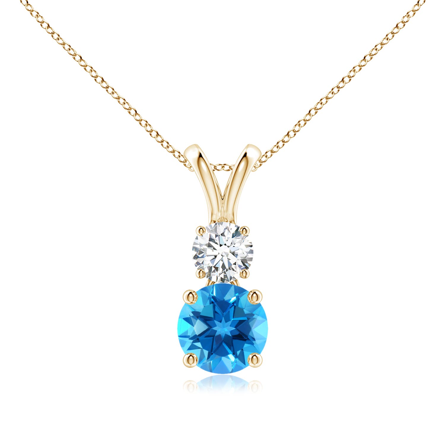 AAAA - Swiss Blue Topaz / 1.18 CT / 14 KT Yellow Gold