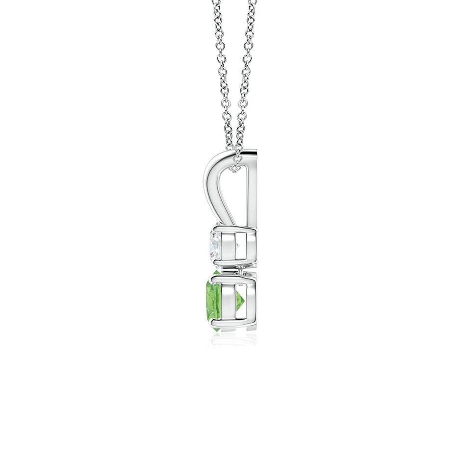 4mm A Round Tsavorite and Diamond Two Stone Pendant in S999 Silver side-1
