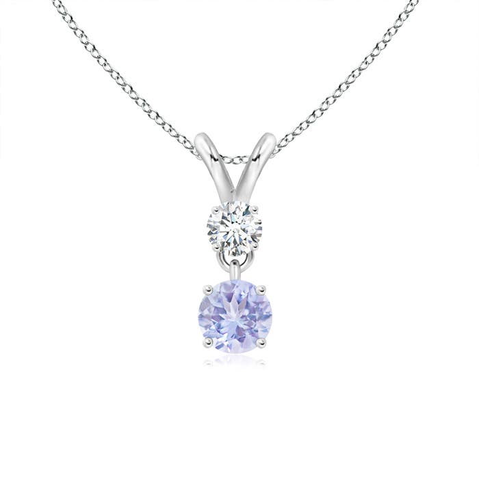 A - Tanzanite / 0.36 CT / 14 KT White Gold