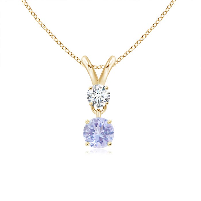 A - Tanzanite / 0.36 CT / 14 KT Yellow Gold