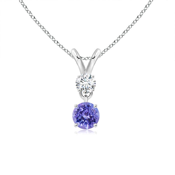 AAA - Tanzanite / 0.36 CT / 14 KT White Gold