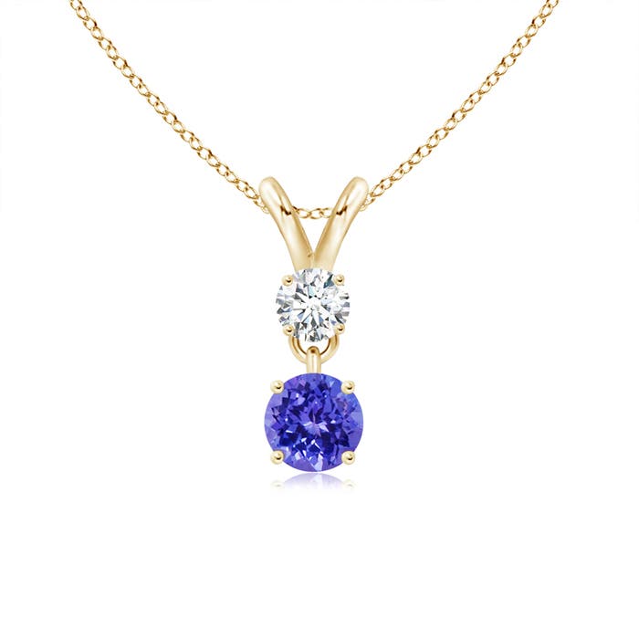 AAAA - Tanzanite / 0.36 CT / 14 KT Yellow Gold