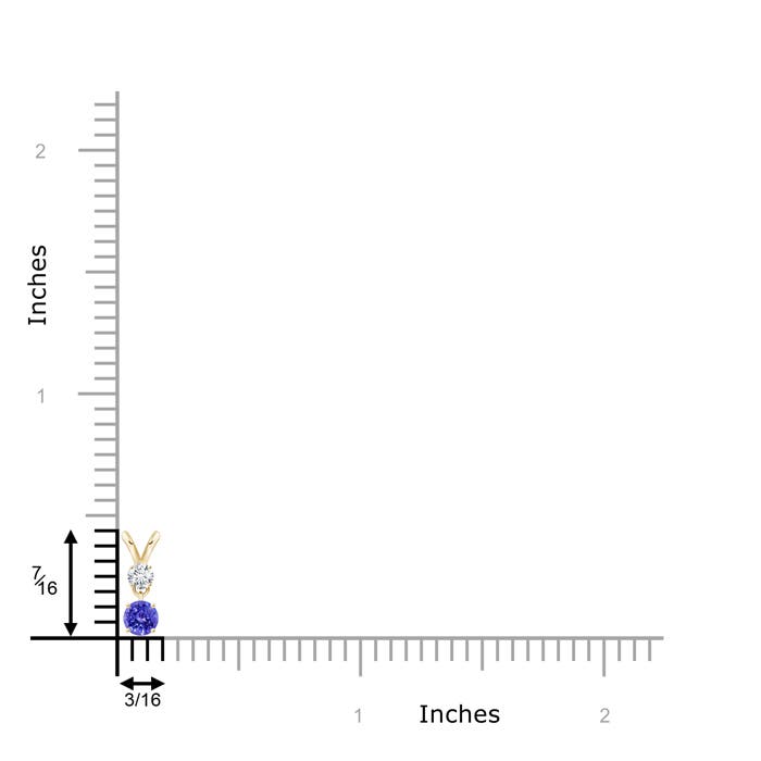 AAAA - Tanzanite / 0.36 CT / 14 KT Yellow Gold