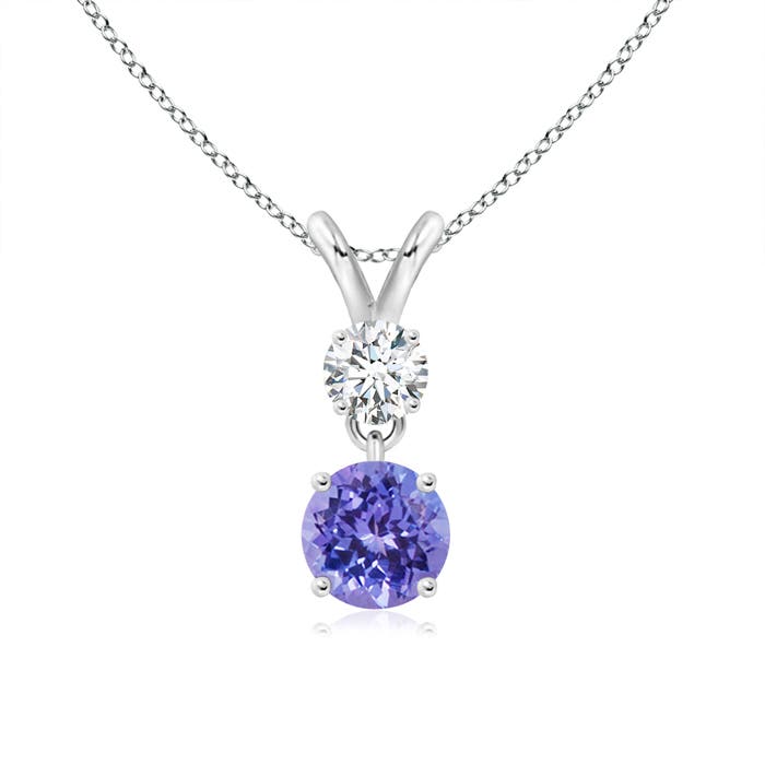 AAA - Tanzanite / 0.66 CT / 14 KT White Gold