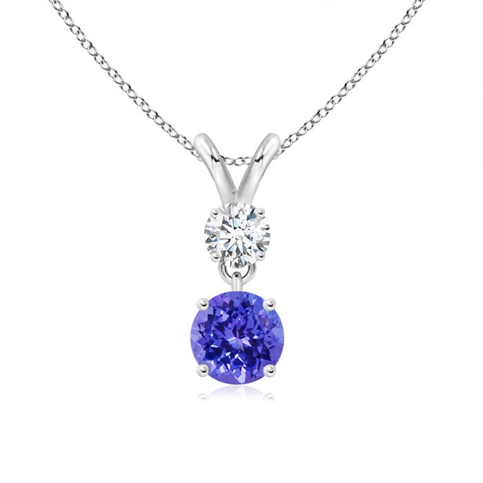 AAAA - Tanzanite / 0.66 CT / 14 KT White Gold