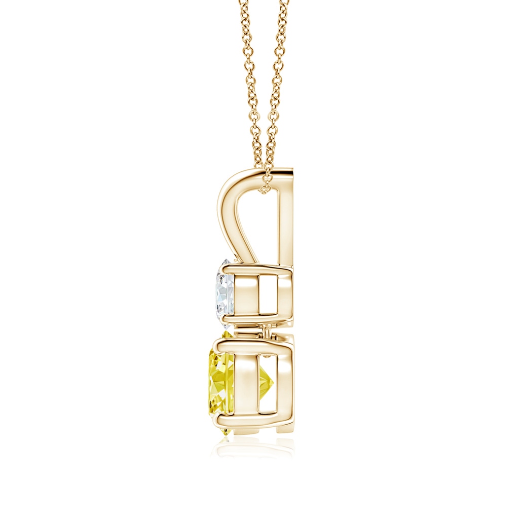 6mm AAAA Round Fancy Intense Yellow and White Diamond Two Stone Pendant in Yellow Gold - side 199