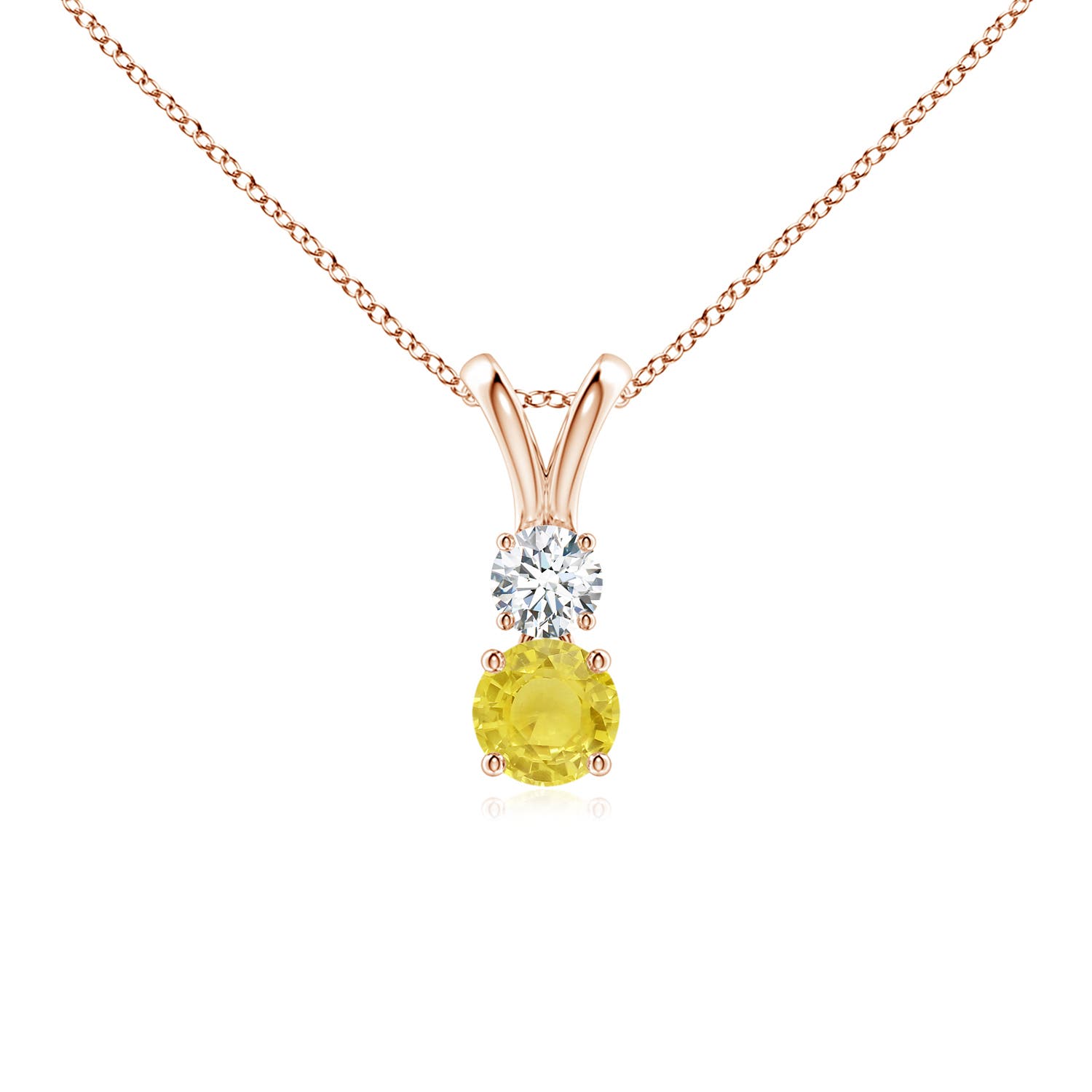 A - Yellow Sapphire / 0.38 CT / 14 KT Rose Gold