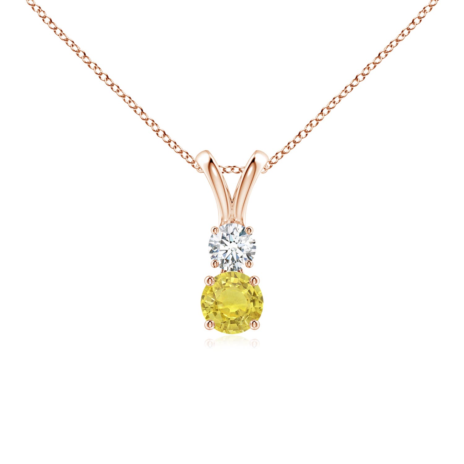 AA - Yellow Sapphire / 0.38 CT / 14 KT Rose Gold