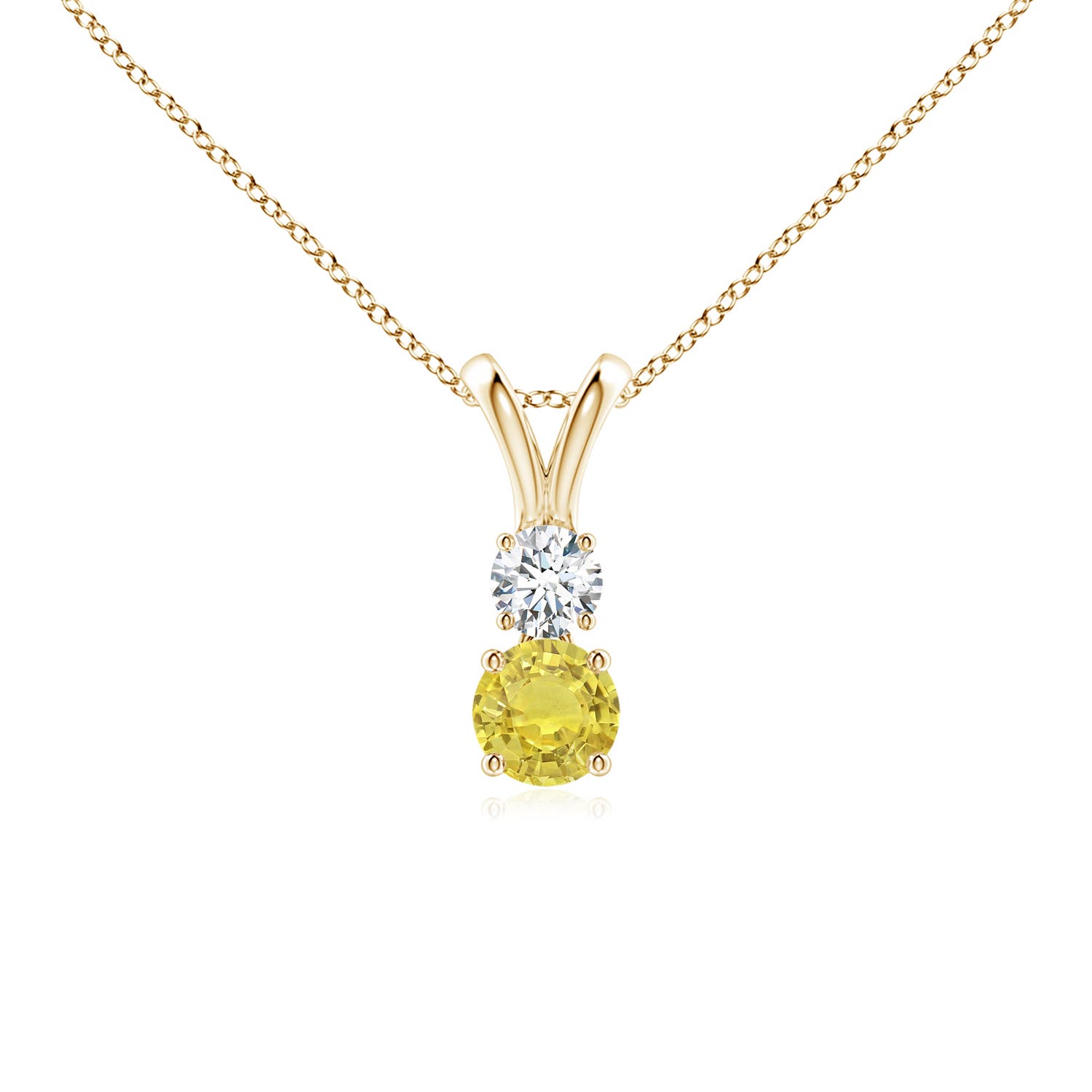 AA - Yellow Sapphire / 0.38 CT / 14 KT Yellow Gold