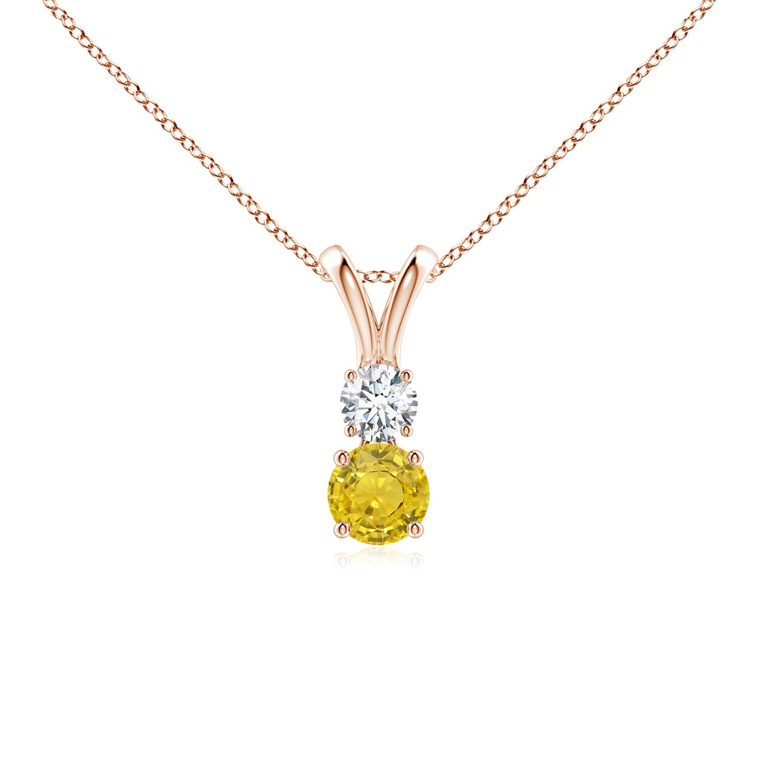 AAA - Yellow Sapphire / 0.38 CT / 14 KT Rose Gold