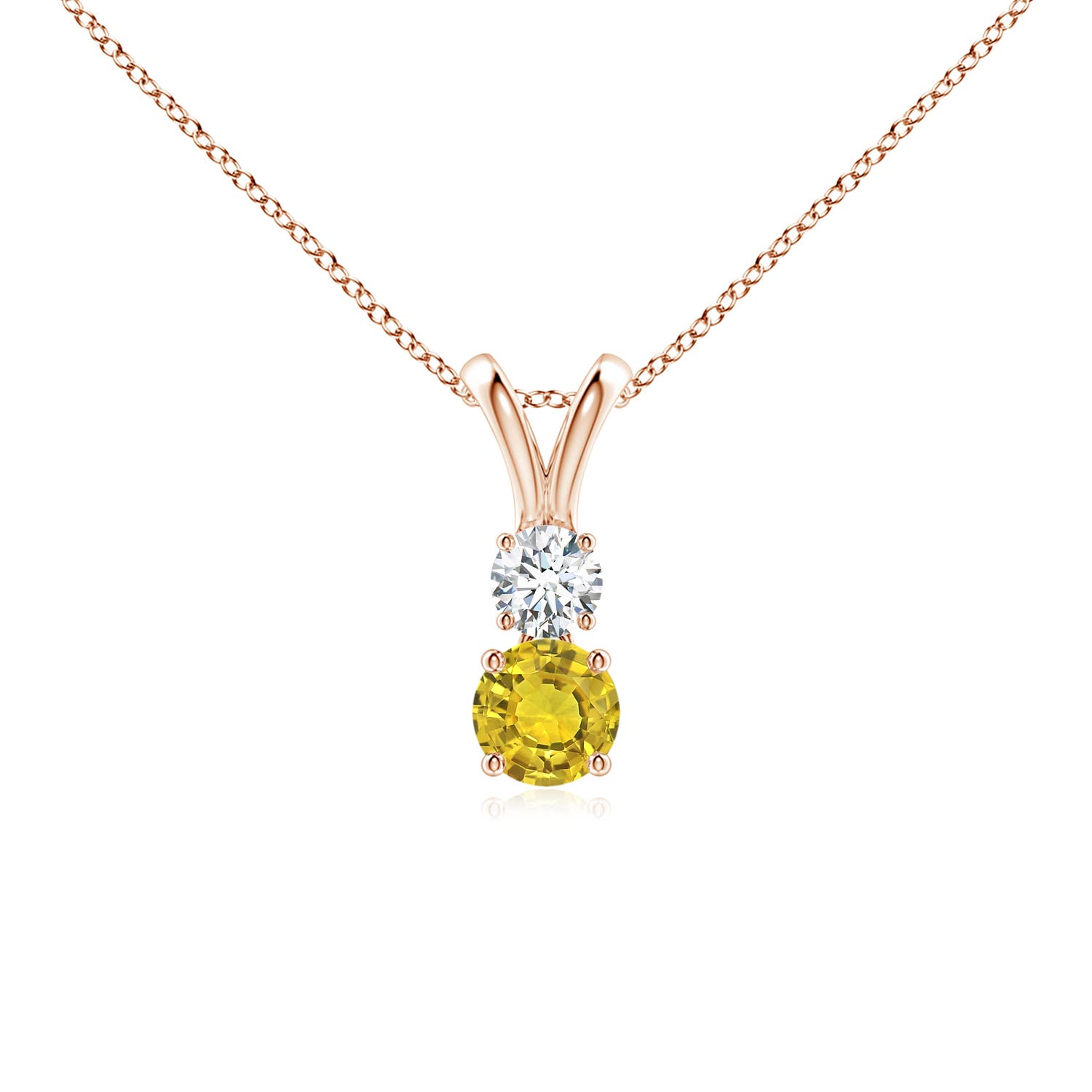 AAAA - Yellow Sapphire / 0.38 CT / 14 KT Rose Gold