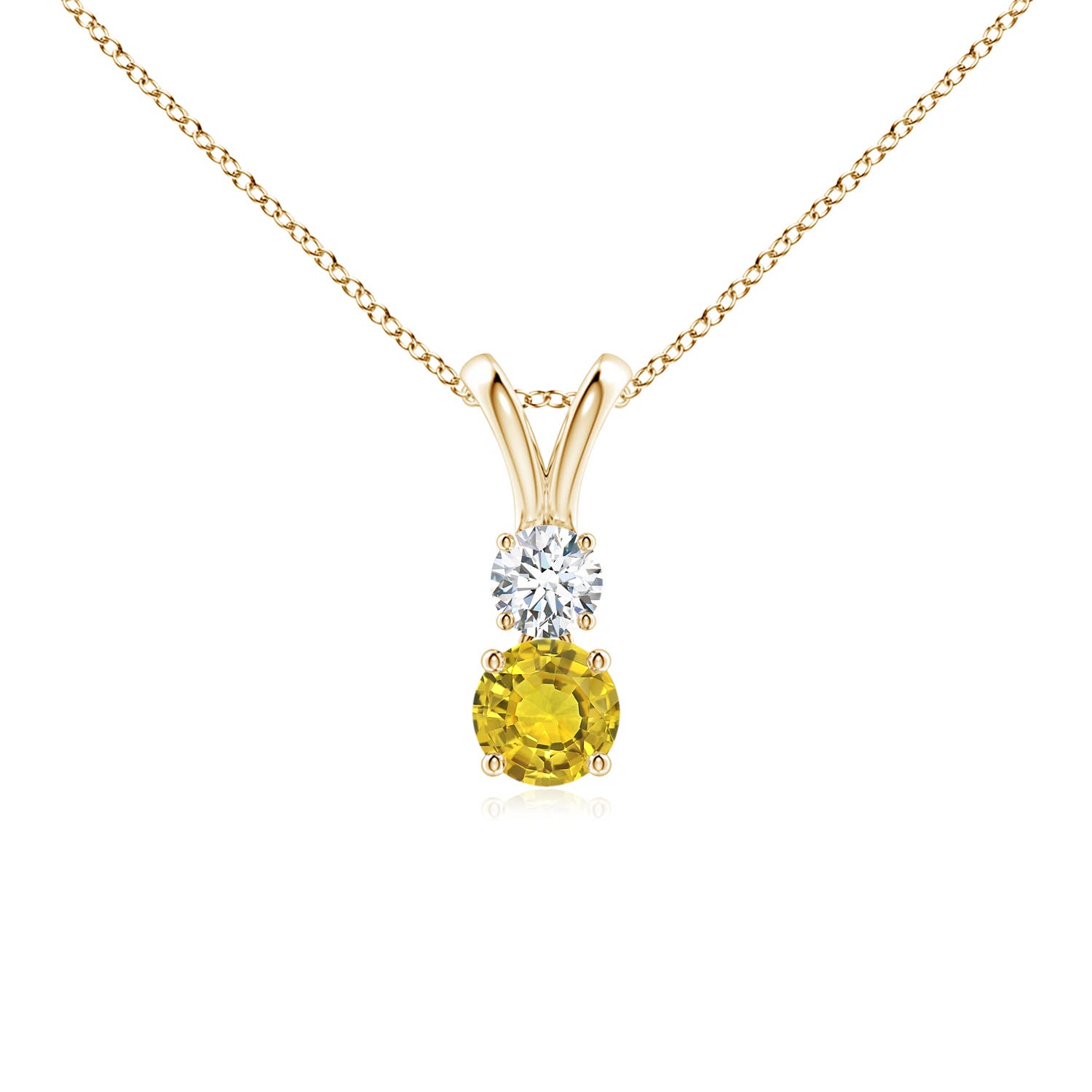 AAAA - Yellow Sapphire / 0.38 CT / 14 KT Yellow Gold