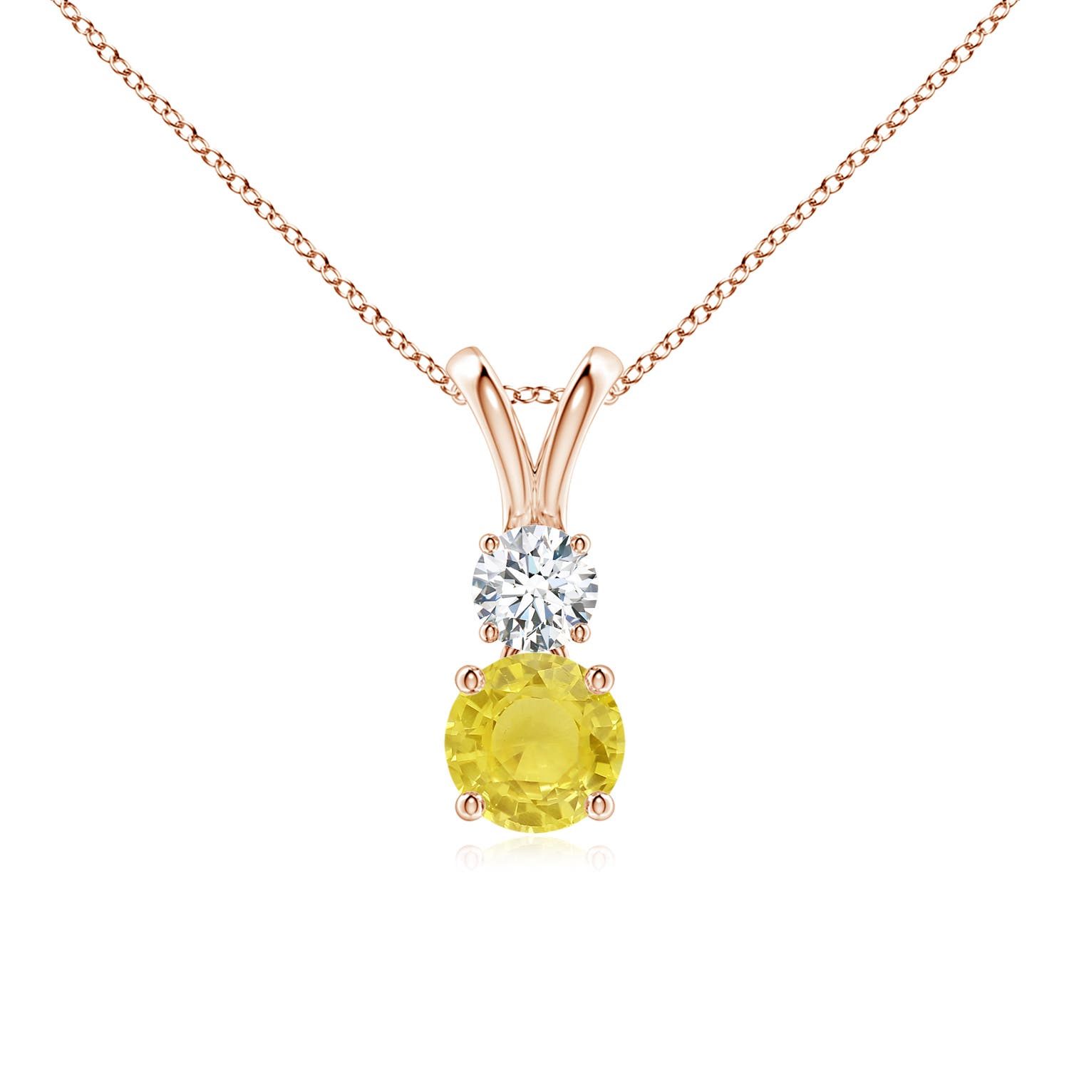 A - Yellow Sapphire / 0.69 CT / 14 KT Rose Gold