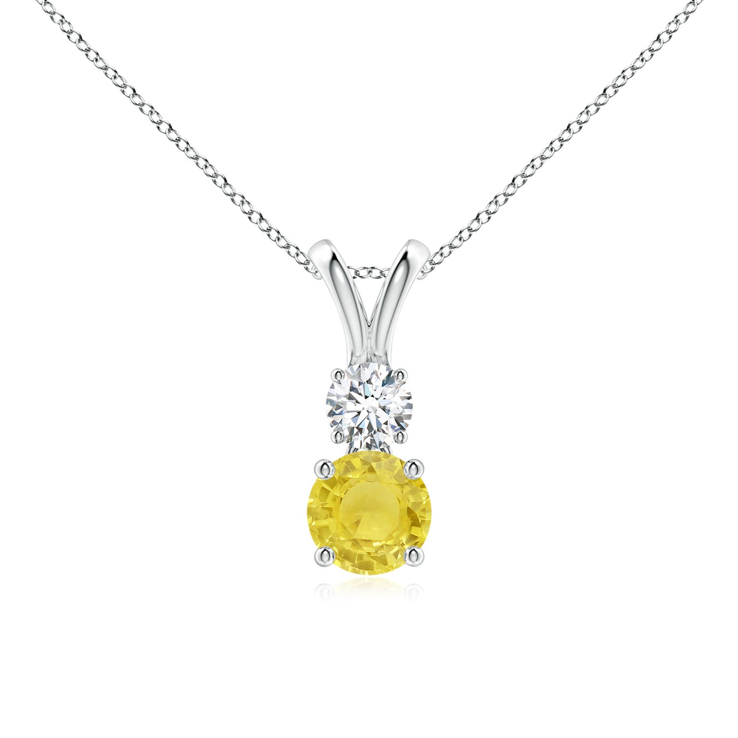 A - Yellow Sapphire / 0.69 CT / 14 KT White Gold