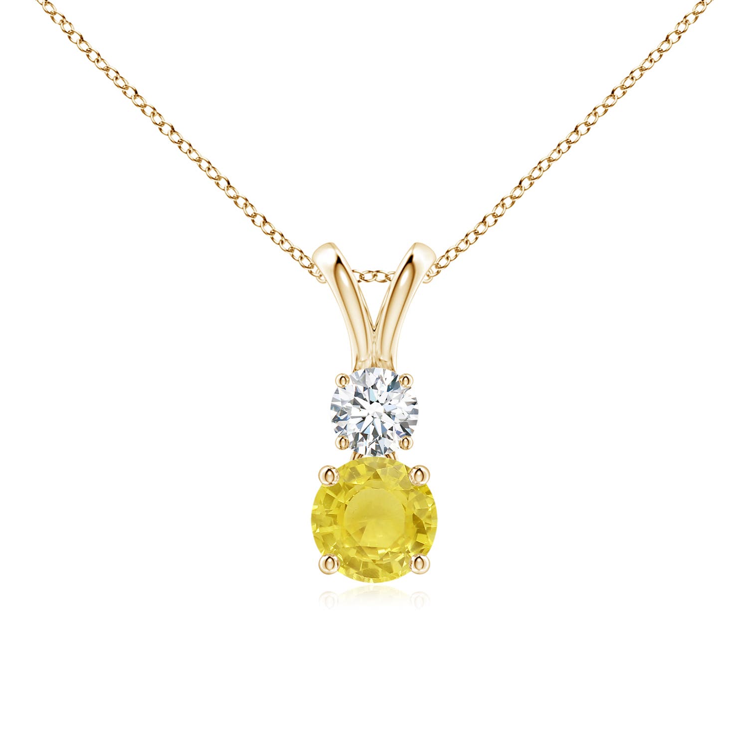 A - Yellow Sapphire / 0.69 CT / 14 KT Yellow Gold