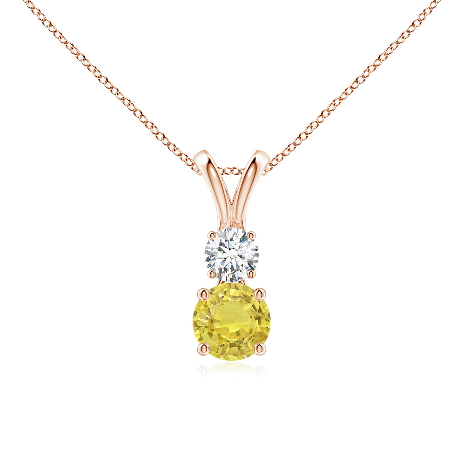 AA - Yellow Sapphire / 0.69 CT / 14 KT Rose Gold