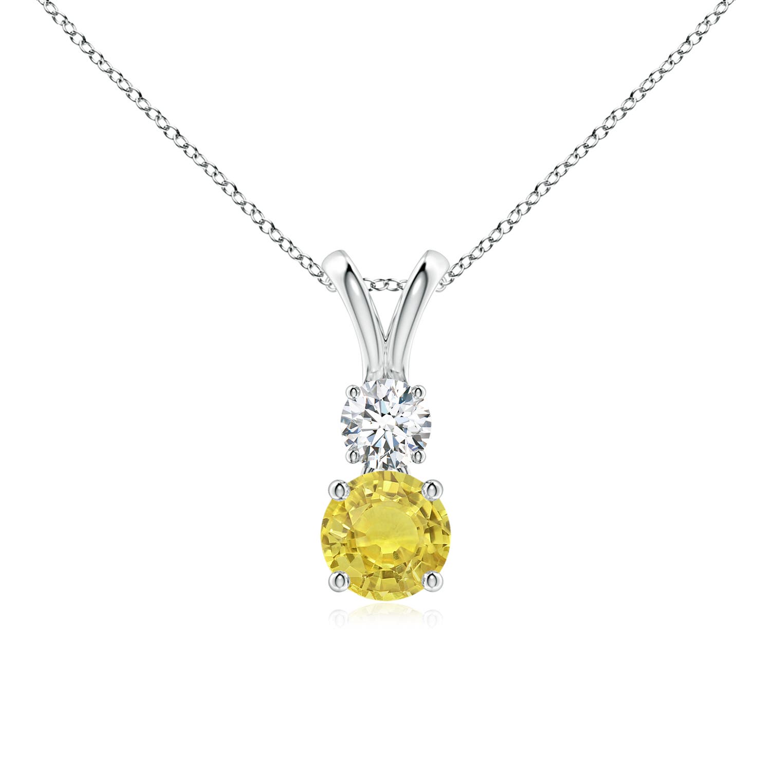 AA - Yellow Sapphire / 0.69 CT / 14 KT White Gold