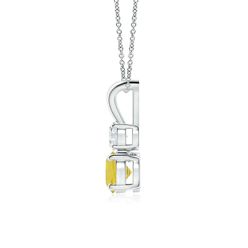 5mm AA Round Yellow Sapphire and Diamond Two Stone Pendant in White Gold side-1