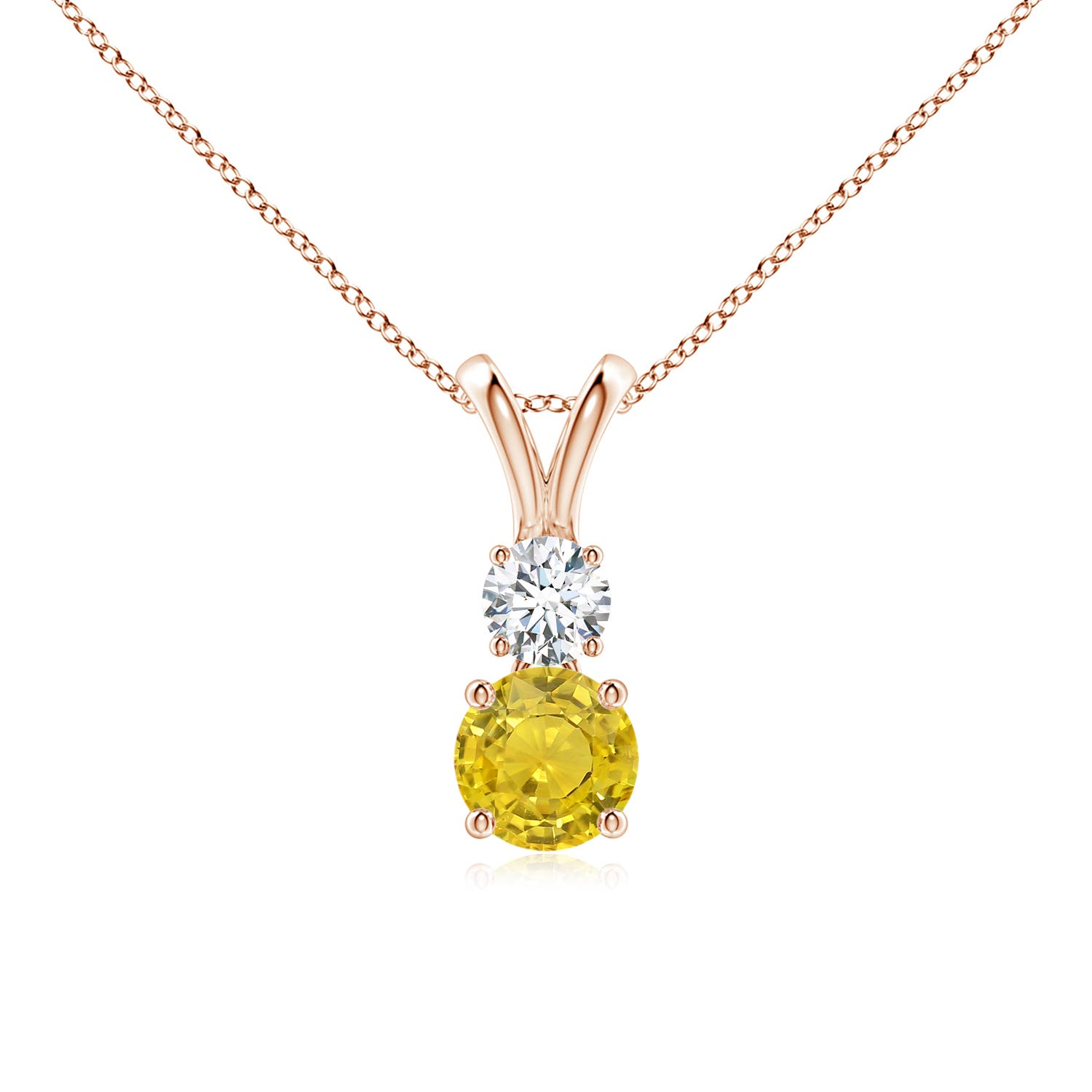 AAA - Yellow Sapphire / 0.69 CT / 14 KT Rose Gold