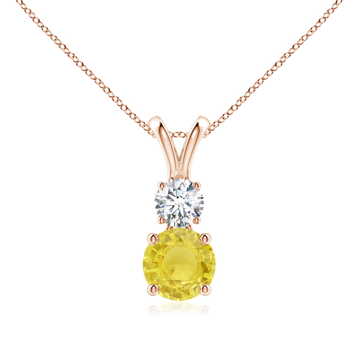 A - Yellow Sapphire / 1.23 CT / 14 KT Rose Gold