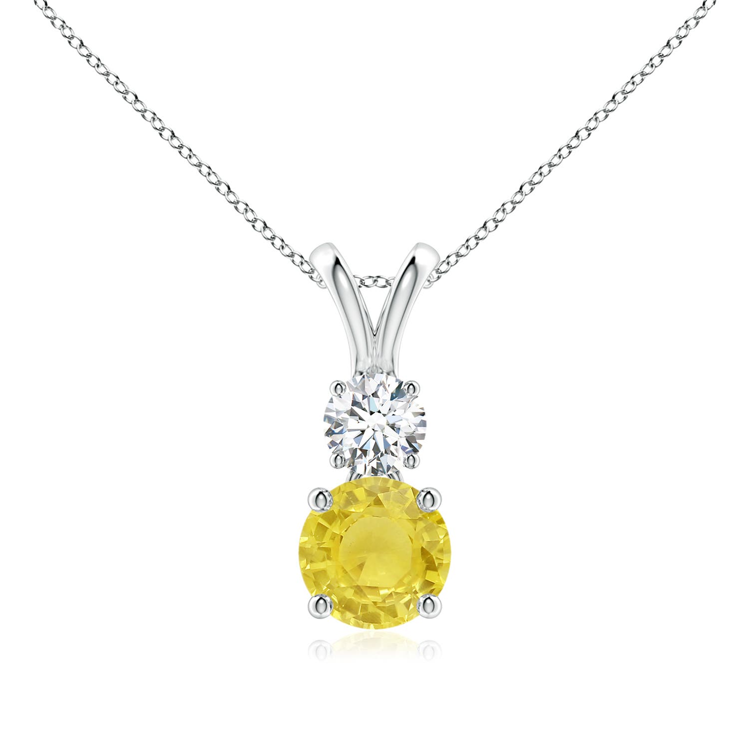 A - Yellow Sapphire / 1.23 CT / 14 KT White Gold