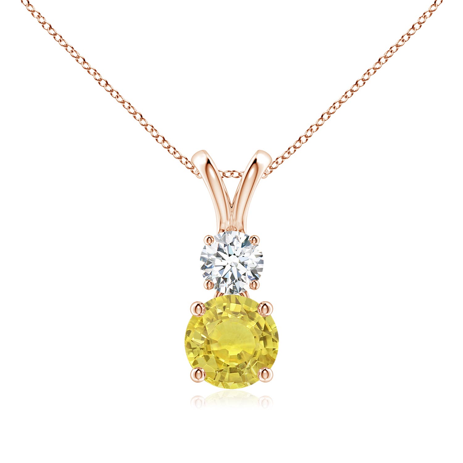 AA - Yellow Sapphire / 1.23 CT / 14 KT Rose Gold