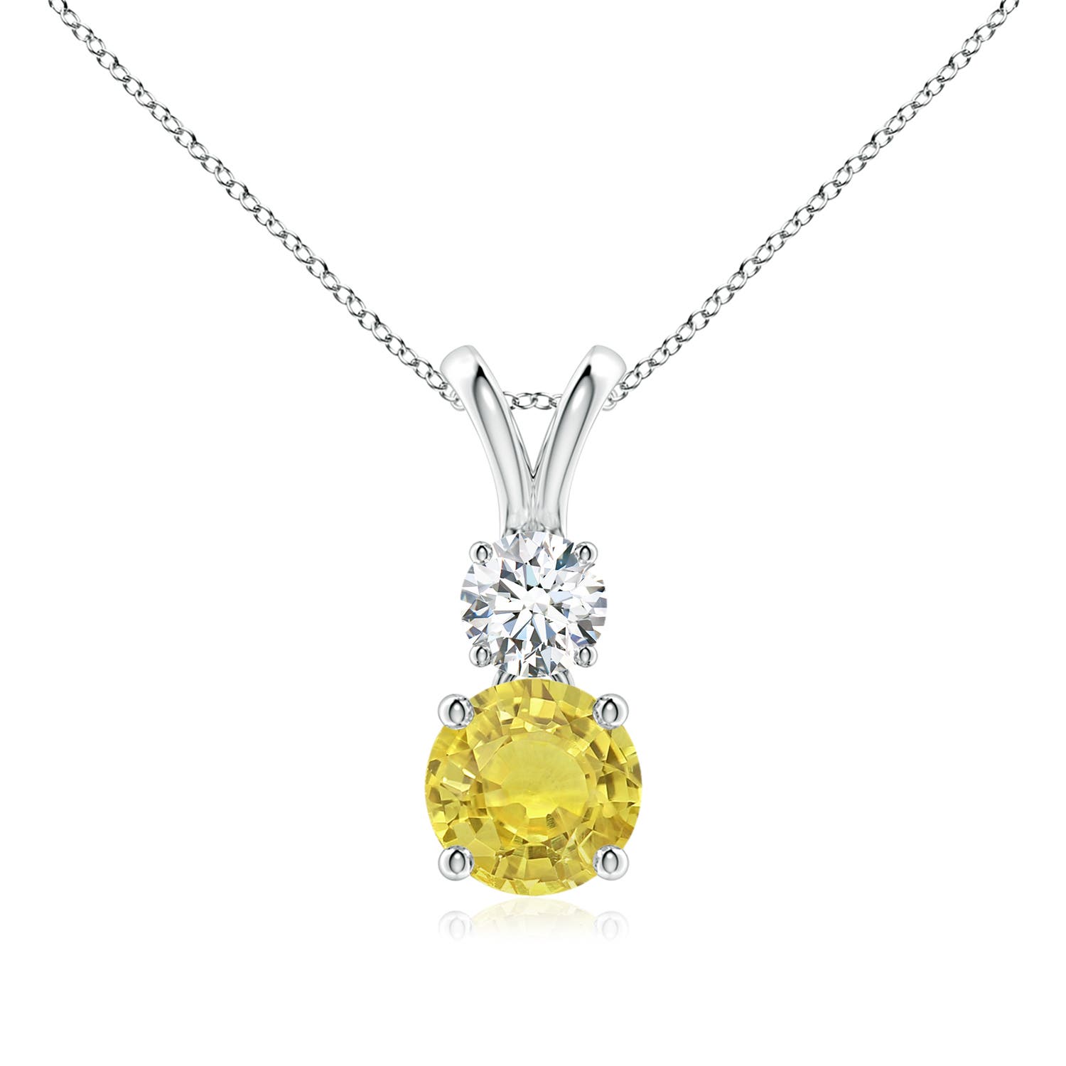 AA - Yellow Sapphire / 1.23 CT / 14 KT White Gold