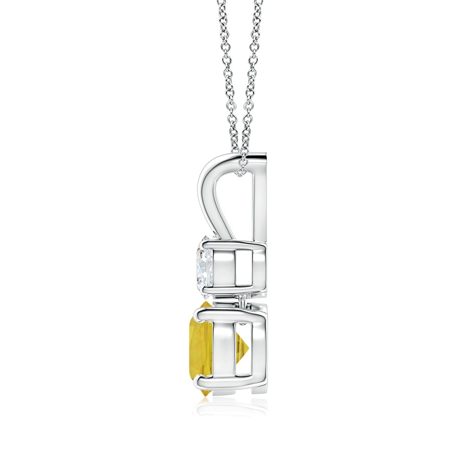 6mm AAA Round Yellow Sapphire and Diamond Two Stone Pendant in P950 Platinum side-1