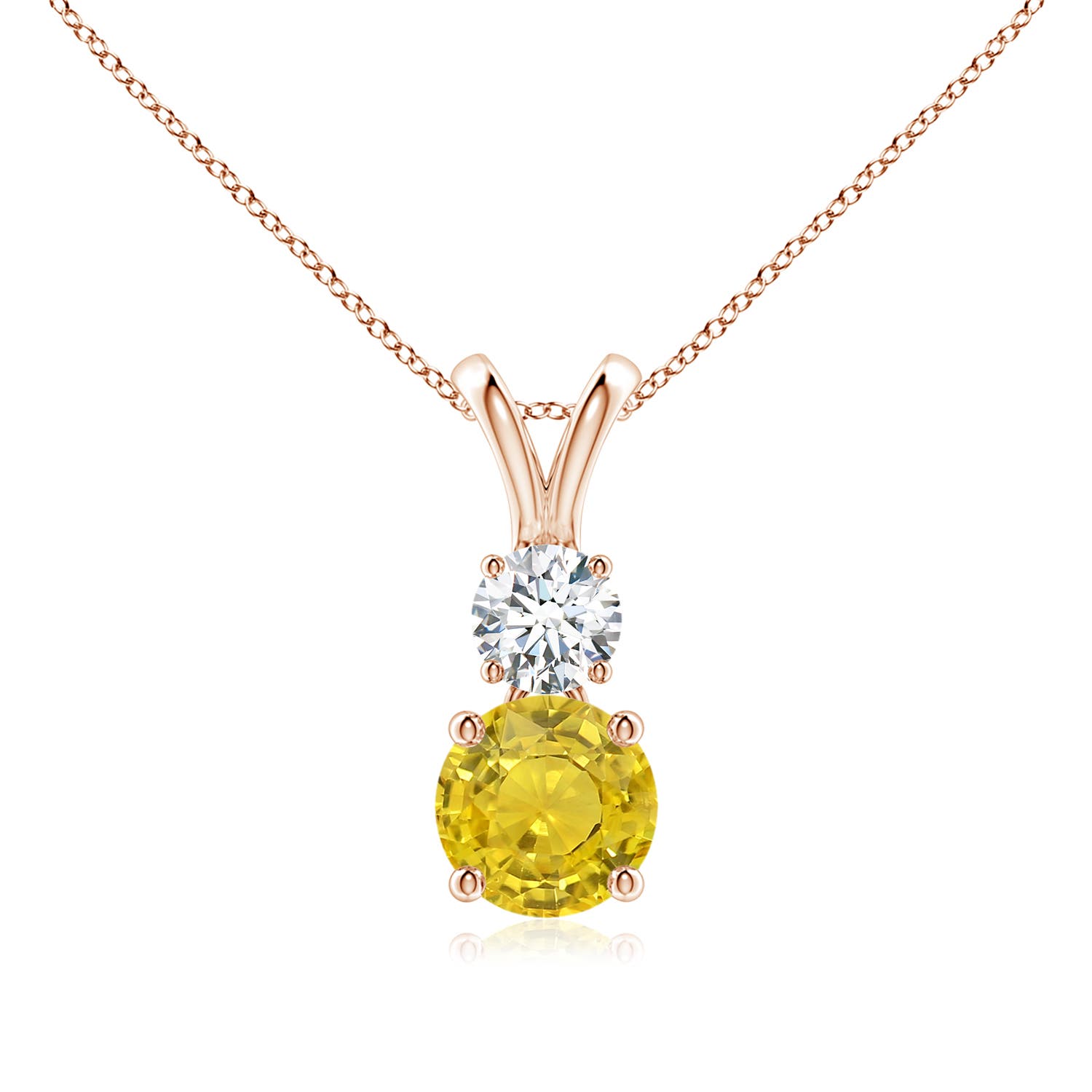 AAA - Yellow Sapphire / 1.23 CT / 14 KT Rose Gold