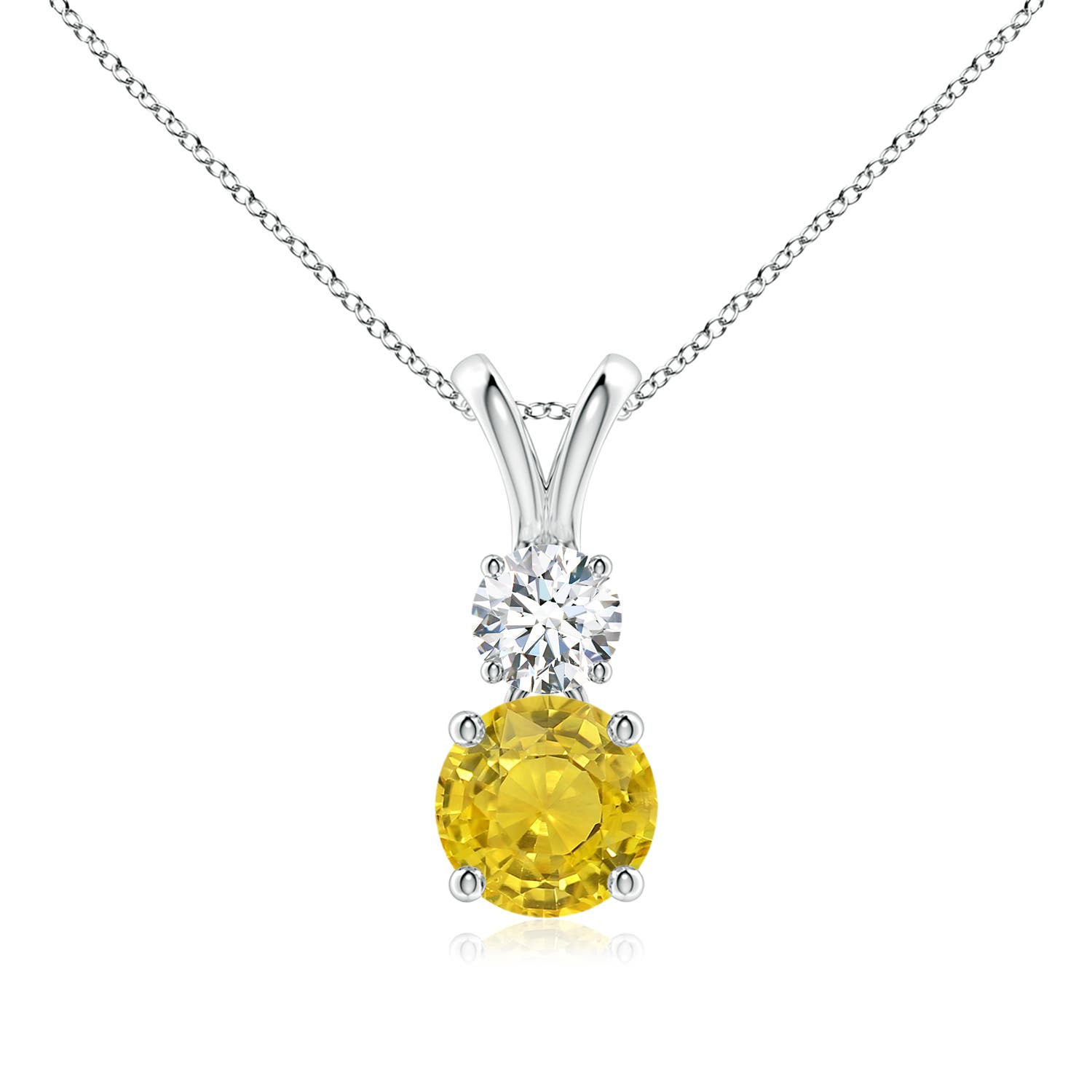 AAA - Yellow Sapphire / 1.23 CT / 14 KT White Gold