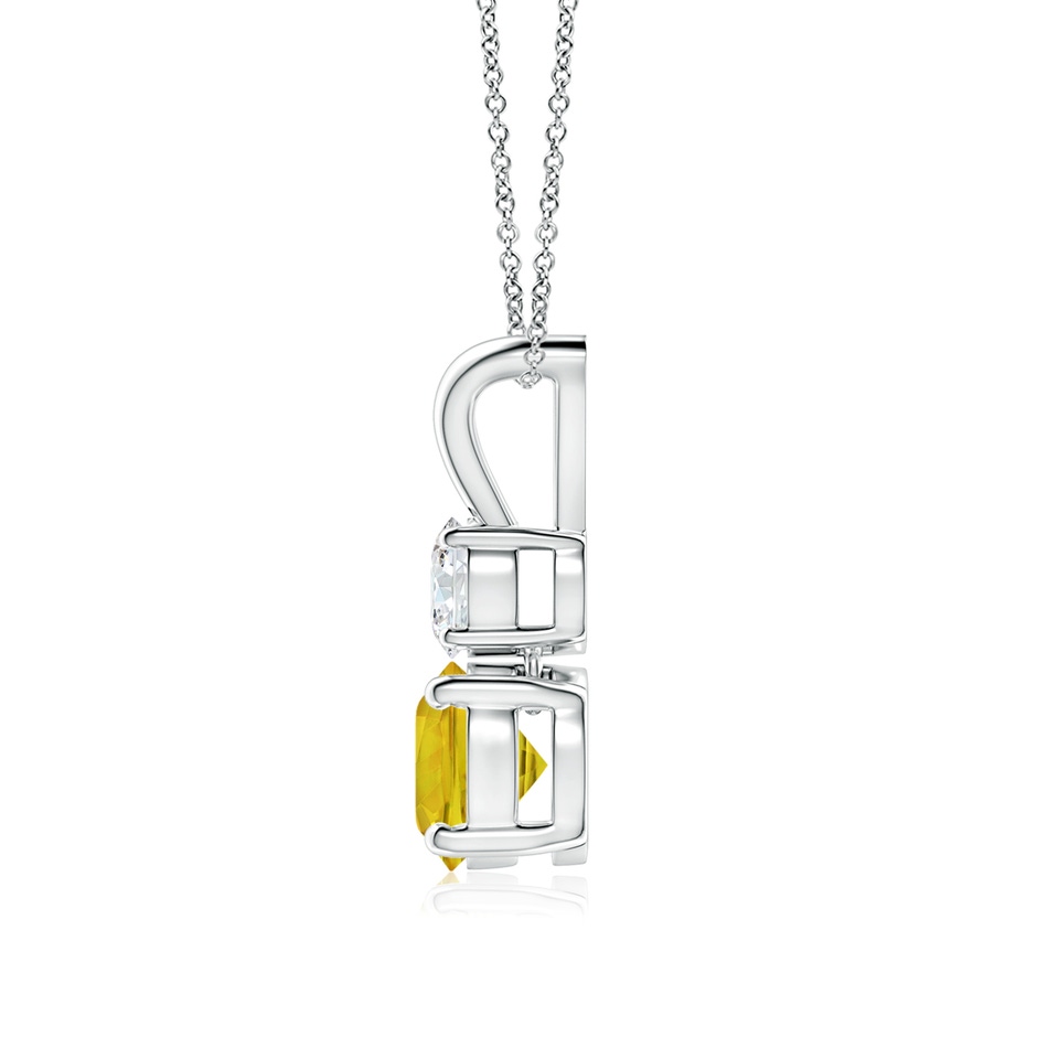 6mm AAAA Round Yellow Sapphire and Diamond Two Stone Pendant in P950 Platinum side-1