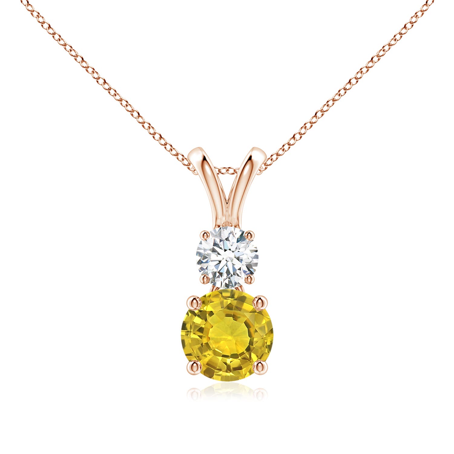 AAAA - Yellow Sapphire / 1.23 CT / 14 KT Rose Gold