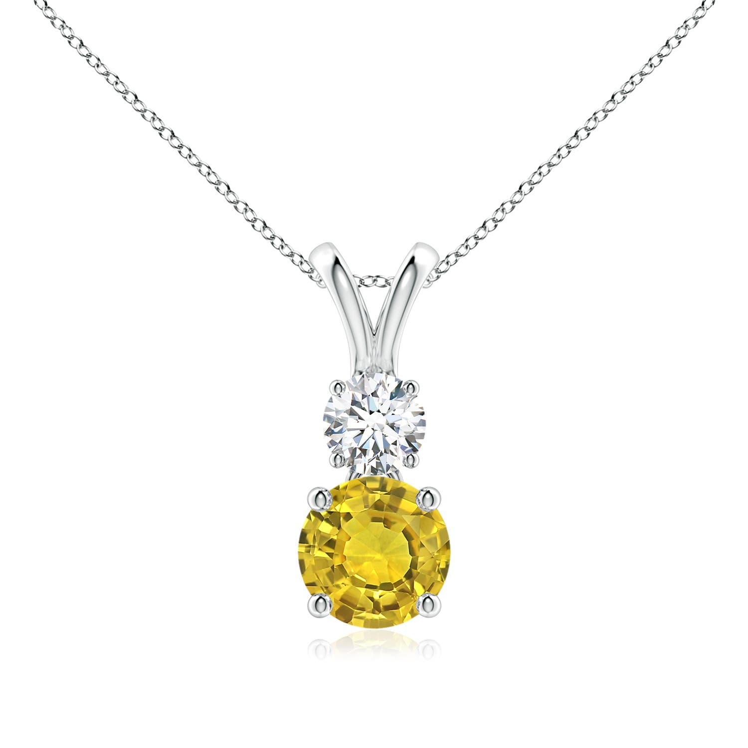 AAAA - Yellow Sapphire / 1.23 CT / 14 KT White Gold