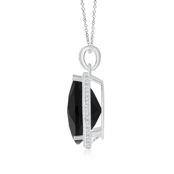 28x20mm AAA Vintage Style Black Onyx Teardrop Pendant in White Gold product image