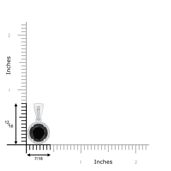 8mm AAA Round Black Onyx Pendant with Diamond Halo in White Gold product image