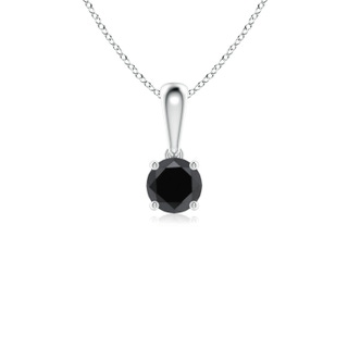 3.8mm AA Classic Round Black Diamond Solitaire Pendant in P950 Platinum
