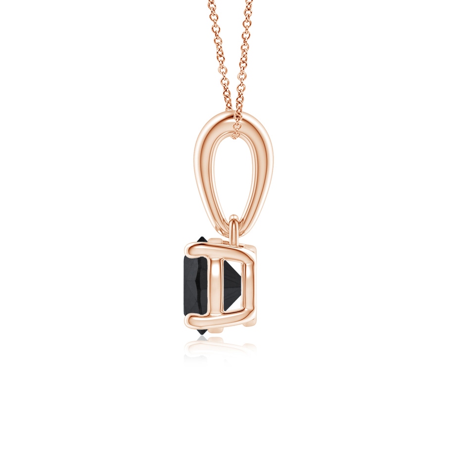 5.1mm AA Classic Round Black Diamond Solitaire Pendant in Rose Gold side-1