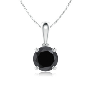 6.5mm AA Classic Round Black Diamond Solitaire Pendant in P950 Platinum