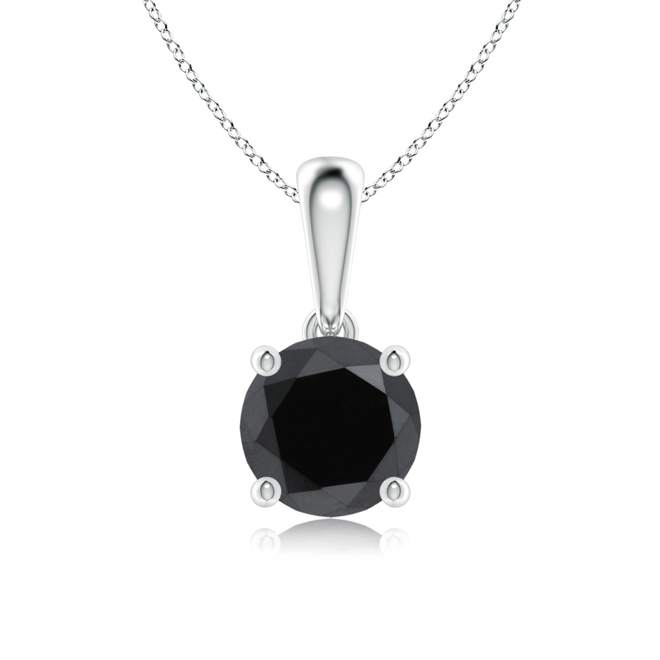 6.5mm AA Classic Round Black Diamond Solitaire Pendant in P950 Platinum 