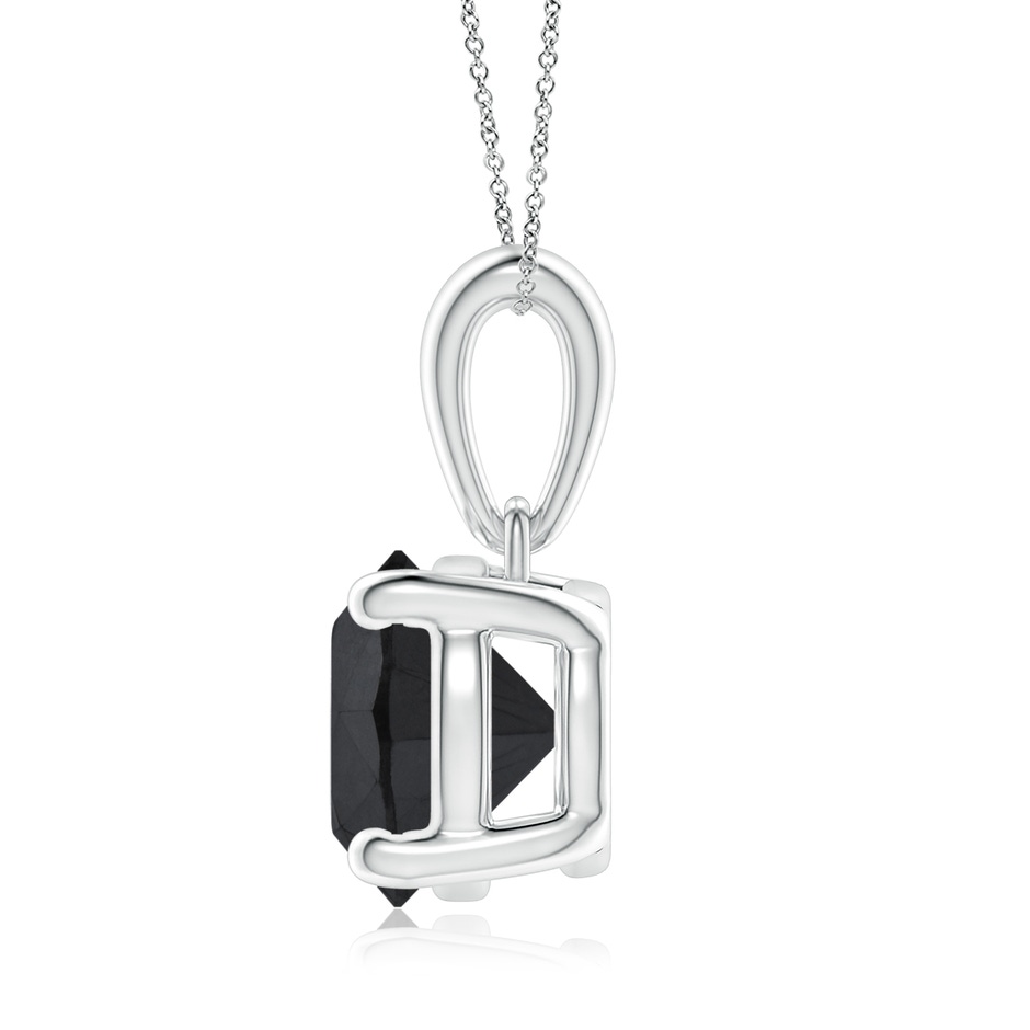 8.2mm AA Classic Round Black Diamond Solitaire Pendant in White Gold side-1