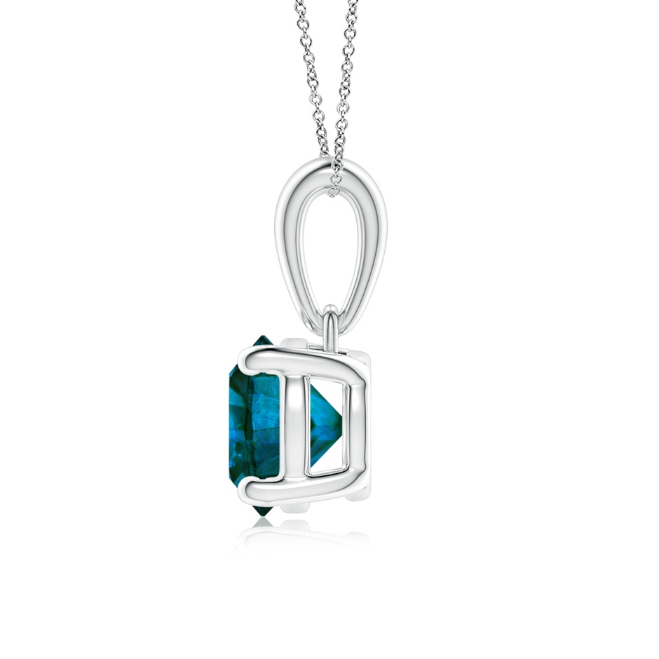 6.5mm AA Classic Round Blue Diamond Solitaire Pendant in P950 Platinum side-1