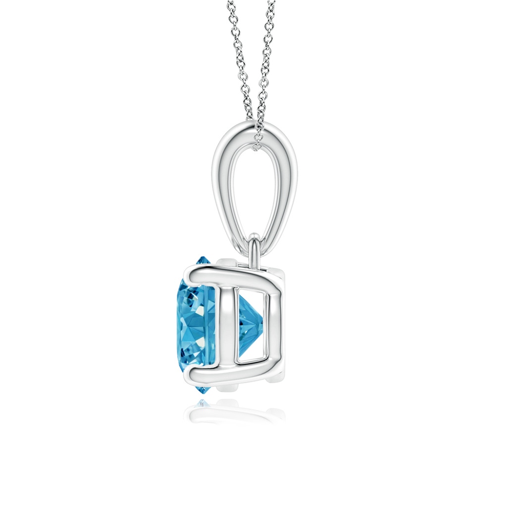 6.4mm AAAA Classic Round Fancy Intense Blue Diamond Solitaire Pendant in P950 Platinum - side 199