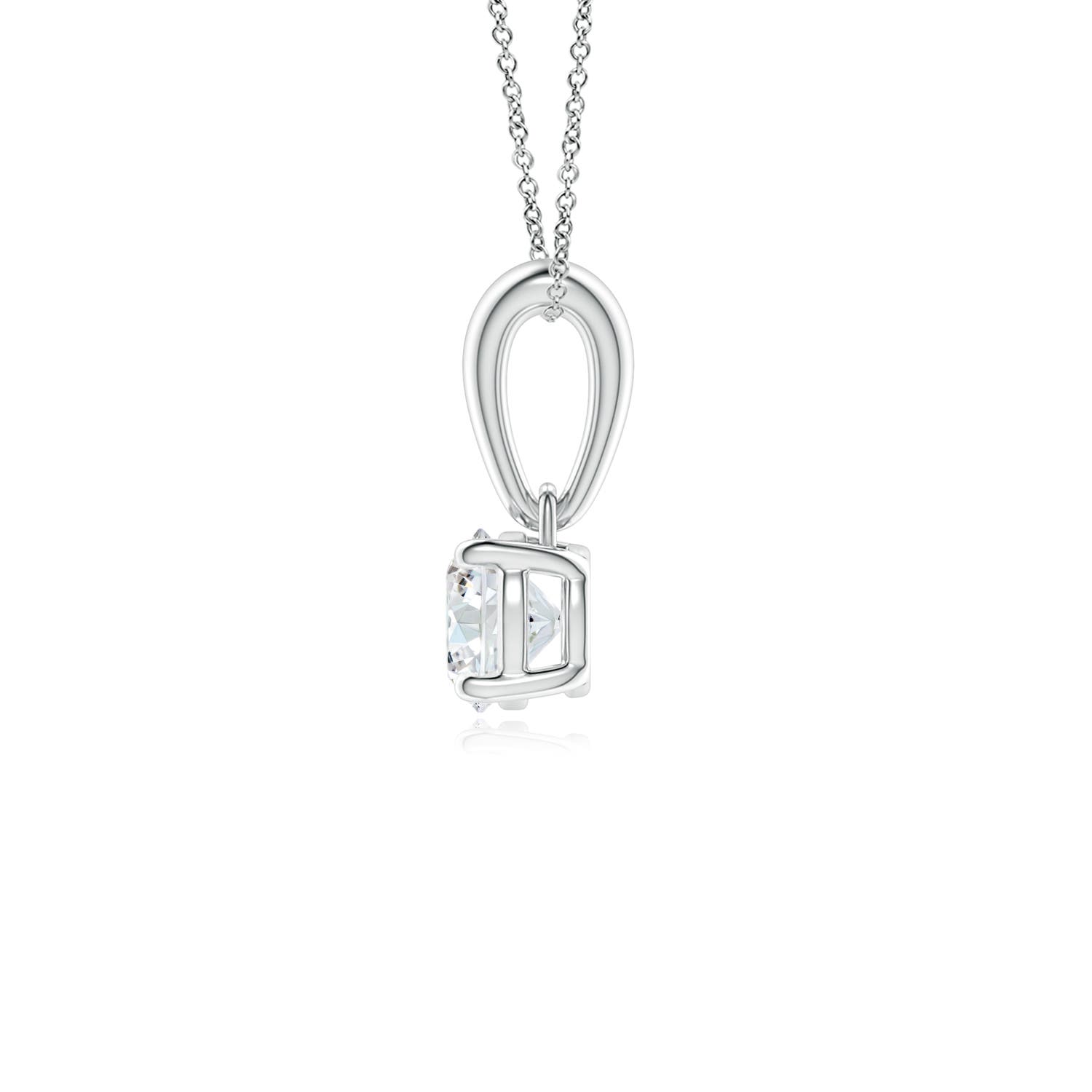 4.1mm GVS2 Classic Round Diamond Solitaire Pendant in 18K White Gold