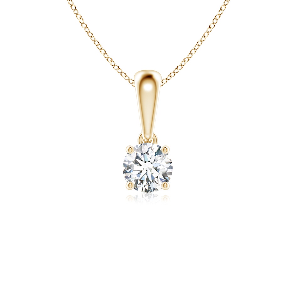 4.1mm GVS2 Classic Round Diamond Solitaire Pendant in 18K Yellow Gold 