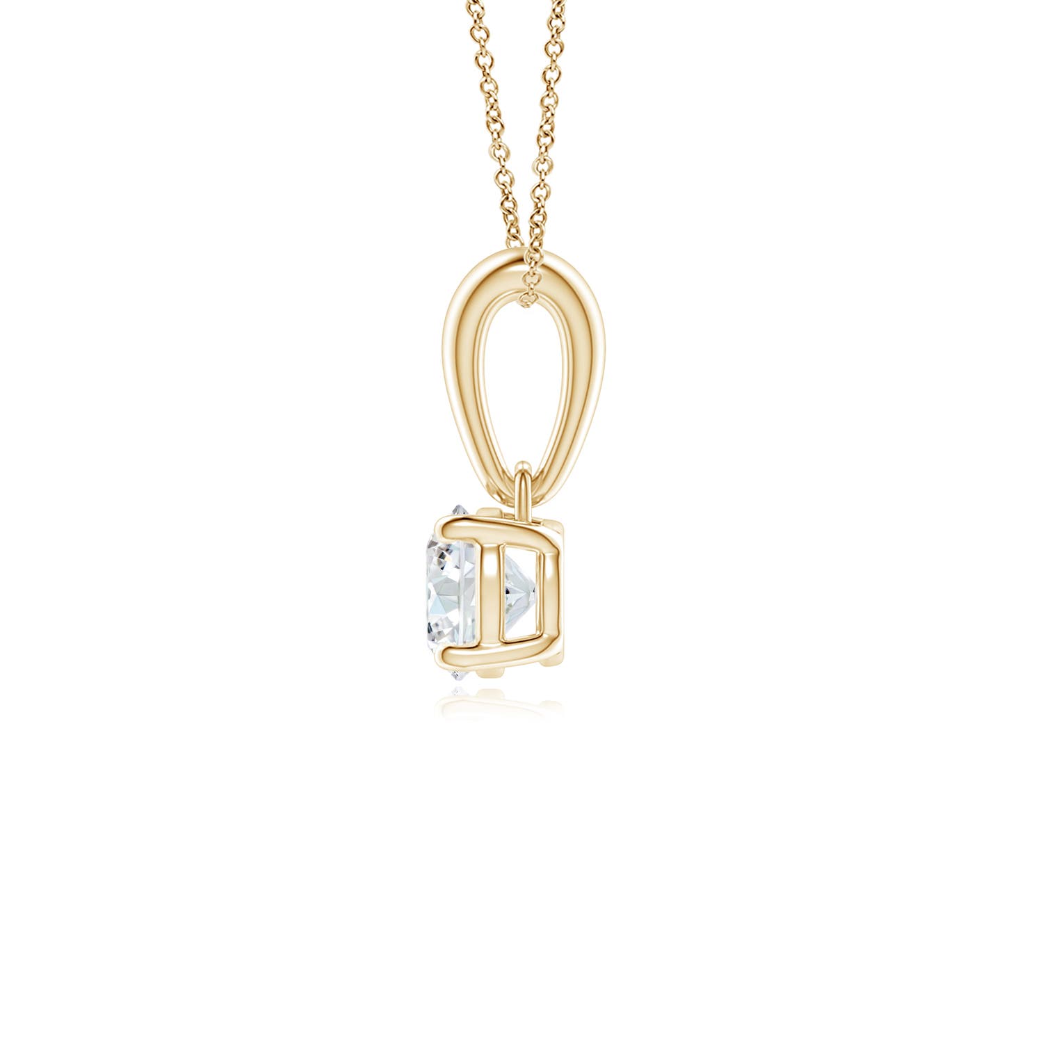 4.1mm GVS2 Classic Round Diamond Solitaire Pendant in 18K Yellow Gold