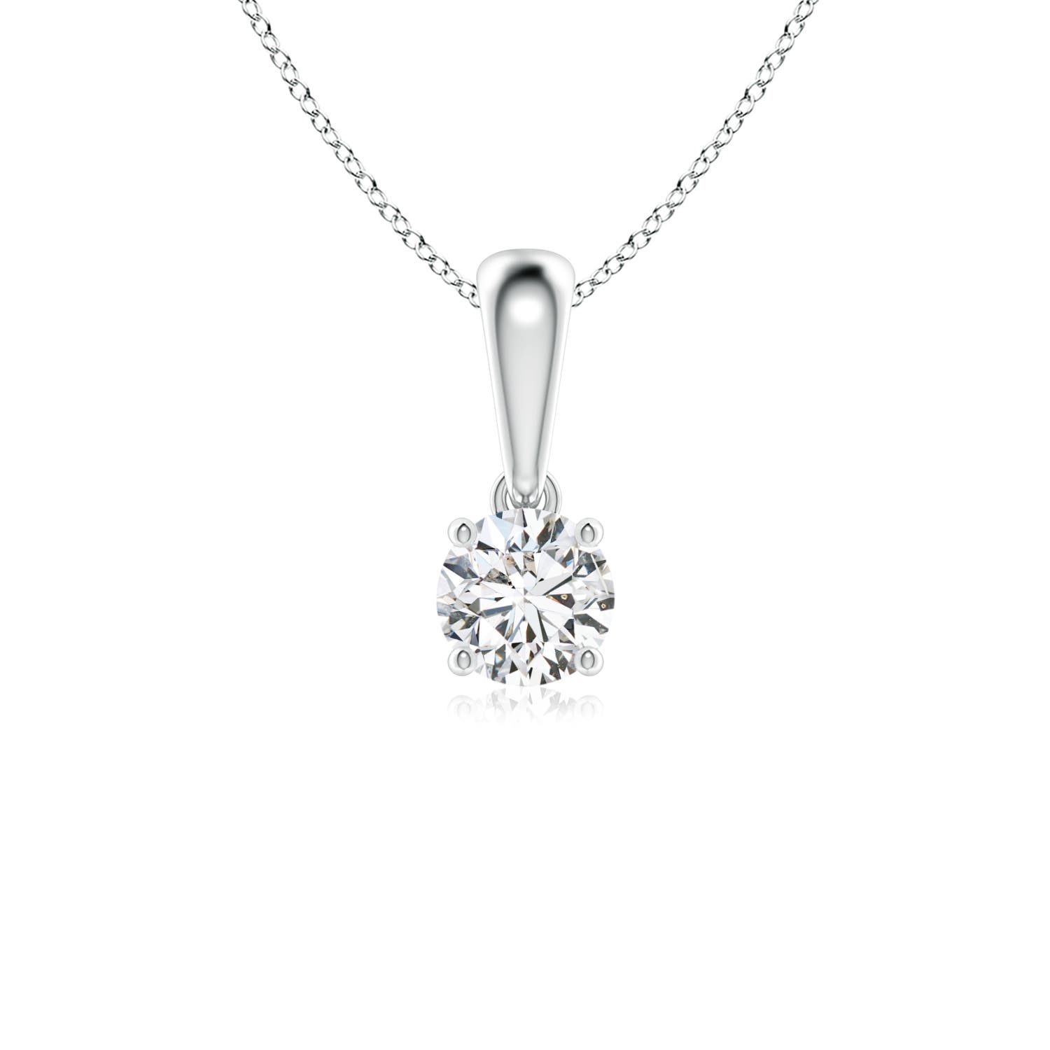 4.1mm HSI2 Classic Round Diamond Solitaire Pendant in 18K White Gold