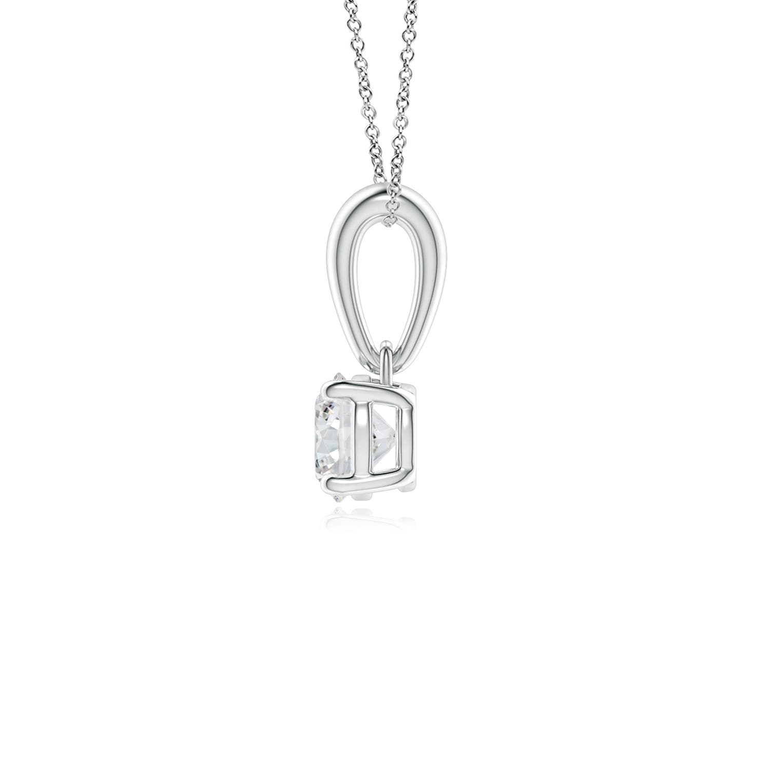 4.1mm HSI2 Classic Round Diamond Solitaire Pendant in 18K White Gold
