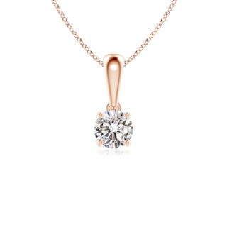 4.1mm IJI1I2 Classic Round Diamond Solitaire Pendant in Rose Gold