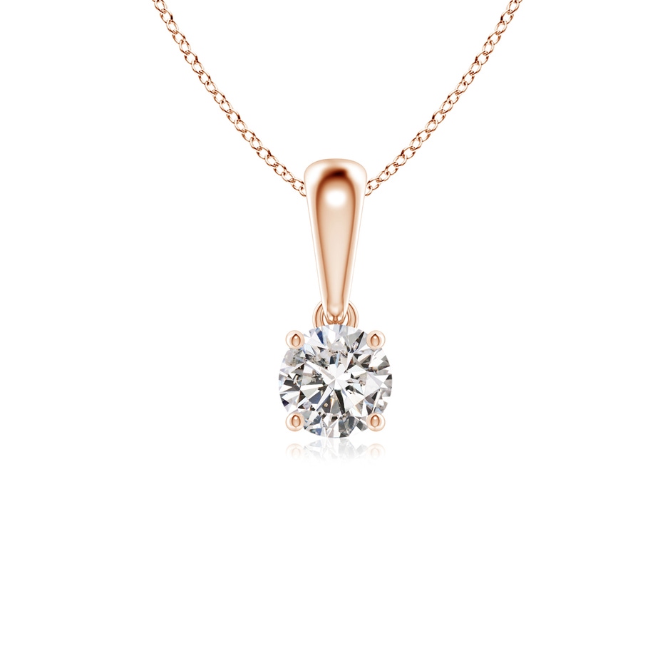 4.1mm IJI1I2 Classic Round Diamond Solitaire Pendant in Rose Gold 