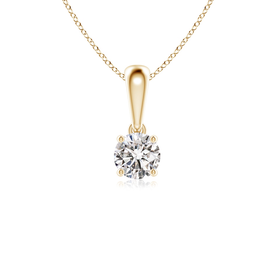 4.1mm IJI1I2 Classic Round Diamond Solitaire Pendant in Yellow Gold 
